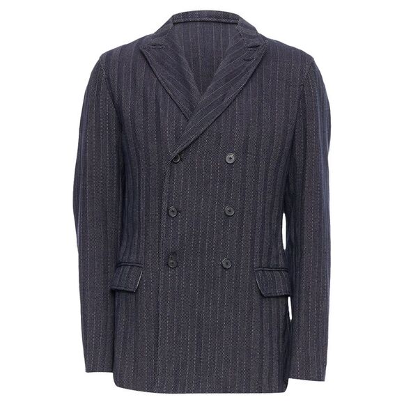 Jil Sander Cotton Striped Double Breasted Blazer